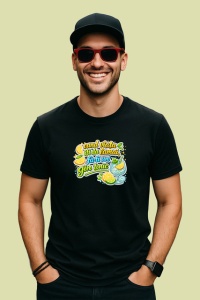 Tricou Cand Viata Iti Da Lamai Fa Ti Un Gin Tonic, din bumbac 100%, tricou negru Dama | Barbat - Img 2