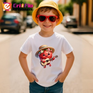 Tricou Capsuna amuzanta de vara cantaret, Fructe, Copii | Dama - Img 3