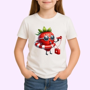 Tricou Capsuna amuzanta de vara salvamar, Fructe, Copii | Dama