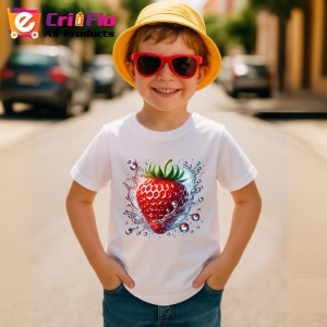 Tricou Capsuna si valuri reci, Fructe, Copii | Dama - Img 3