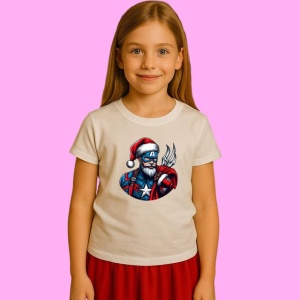 Tricou Captain America Christmas Barbos, din bumbac 100%, tricou alb, Copii | Dama | Barbat