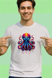 Tricou Caracatita colorata graffiti adancuri fantastice Copii | Dama | Barbat - Img 2