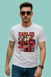 Tricou Carlos Sainz Colaj Artistic Masina Formula 1, Copii | Dama | Barbat - Img 2