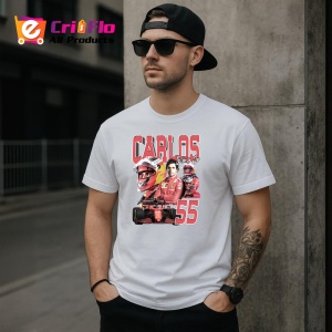 Tricou Carlos Sainz Jr Poster Echipa Ferrari Masina Formula 1, Copii | Dama | Barbat - Img 5
