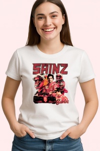 Tricou Carlos Sainz Poster Desen Formula 1 Masina Rosie, Copii | Dama | Barbat - Img 3