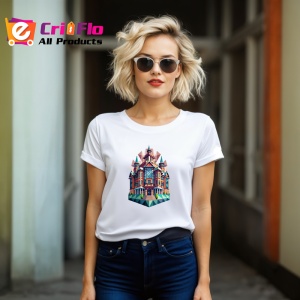 Tricou Casa Geometrica Colorata, Copii | Dama | Barbat