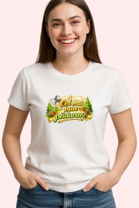 Tricou Cel Mai Bun Padurar Padure Munte V1, din bumbac 100% , tricou alb pentru Dama | Barbat - Img 2
