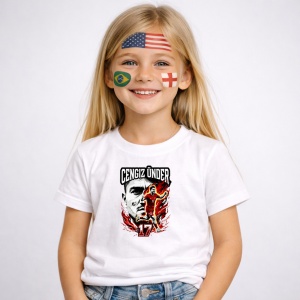 Tricou Cengiz Under Turkey World Cup Fifa 2026, din bumbac 100%, tricou alb, Copii | Dama | Barbat