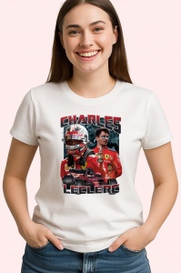 Tricou Charles Leclerc Portret Dublu Ferrari Formula 1, Copii | Dama | Barbat - Img 4