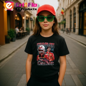Tricou Charles Leclerc Portret Dublu Ferrari Formula 1, Copii | Dama | Barbat - Img 1