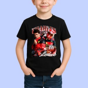 Tricou Charles Leclerc Portret Formula 1 Costum Ferrari, Copii | Dama | Barbat - Img 2