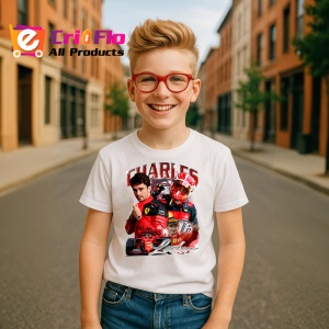 Tricou Charles Leclerc Portret Formula 1 Costum Ferrari, Copii | Dama | Barbat - Img 6