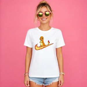 Tricou Charmander Fire Wave Logo Portocaliu Urban Pokemon Design, din bumbac 100% Copii | Dama | Barbat