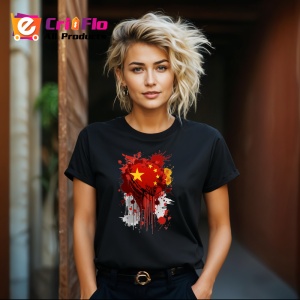 Tricou China Steag Splash Art, Copii | Dama | Barbat, culoare negru - Img 12