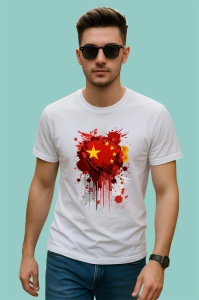 Tricou China Steag Splash Art, Copii | Dama | Barbat - Img 2