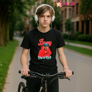 Tricou Chris Brown - King of R&B Red, muzica Hip-Hop / Trap, Dama | Barbat | Copii, Culoare Negru - Img 10