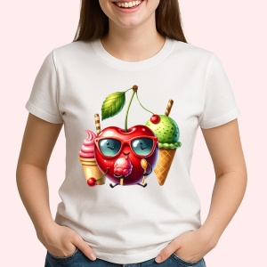 Tricou Cireasa de vara amuzanta inghetata, Fructe, Copii | Dama - Img 2