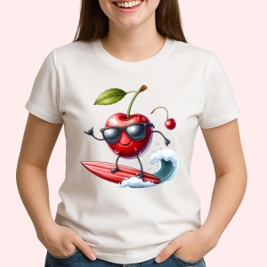 Tricou Cireasa de vara amuzanta surfing, Fructe, Copii | Dama - Img 2