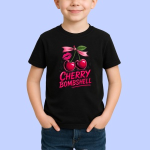 Tricou Cireasa exploziva, Fructe, Copii | Dama, culoare negru