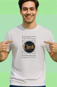 Tricou Classic Music On Words Note, Copii | Dama | Barbat - Img 2