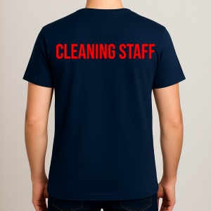 Tricou CLEANING STAFF, Personalizat | Unisex Dama si Barbat, Albastru Inchis