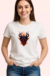 Tricou Clovn inflacarat cu par rosu si fundal alb Copii | Dama | Barbat - Img 3
