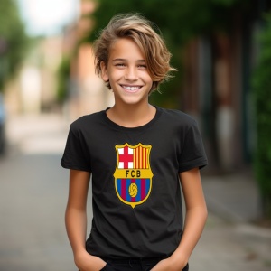 Tricou copii Barcelona FC din bumbac 100% - Img 6