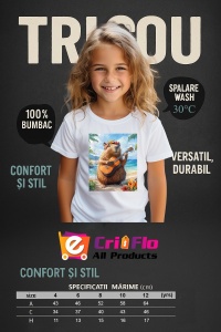 Tricou copii Capybara - Canta la chitara Ukulele pe o plaja in Hawaii - Img 4