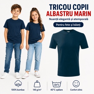 Tricou Copii Classic New Malfini – 100% Bumbac, Mânecă Scurtă, Fete și Băieți, 18 Culori - Img 13