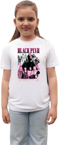 Tricou copii cu formatia BLACKPINK AUTOGRAF ROSU , din bumbac 100%