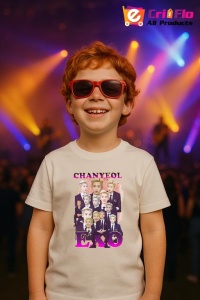 Tricou copii cu formatia CHANYEOL - EXO 1 , din bumbac 100% - Img 9