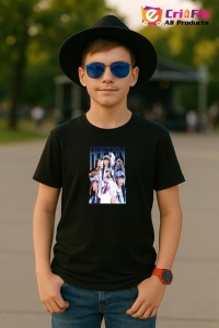 Tricou copii cu formatia HAERIN , din bumbac 100% - Img 5