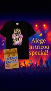 Tricou copii cu formatia LISA BLACK PINK , din bumbac 100% - Img 7