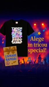 Tricou copii cu formatia TWICE 10 , din bumbac 100% - Img 7