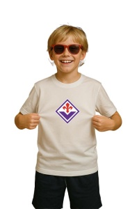 Tricou copii cu logo stema ACF Fiorentina Italia, din bumbac 100% - Img 3