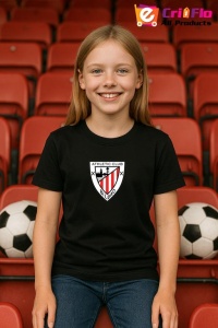 Tricou copii cu logo stema Athletic Bilbao Spania, din bumbac 100% - Img 5