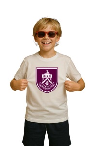Tricou copii cu logo stema Burnley Anglia, din bumbac 100% - Img 3