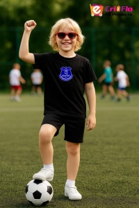 Tricou copii cu logo stema Everton FC Anglia, din bumbac 100% - Img 6