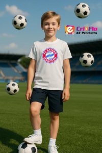 Tricou copii cu logo stema FC Bayern München Germania, din bumbac 100% - Img 10