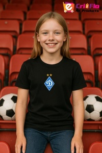 Tricou copii cu logo stema FC Dynamo_Kyiv Ucraina, din bumbac 100% - Img 5