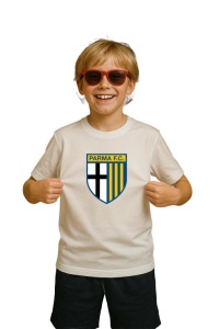 Tricou copii cu logo stema FC Parma Italia, din bumbac 100% - Img 3
