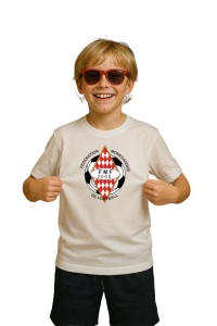 Tricou copii cu logo stema Fédération monégasque de football Monaco, din bumbac 100% - Img 3
