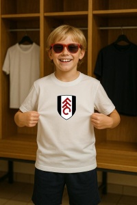 Tricou copii cu logo stema Fulham FC Anglia, din bumbac 100% - Img 8