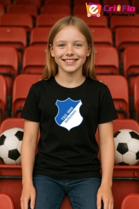 Tricou copii cu logo stema TSG Hoffenheim Germania, din bumbac 100% - Img 4