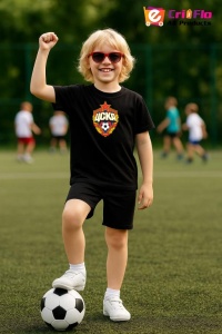 Tricou copii cu logo stema ȚSKA Moscova Rusia, din bumbac 100% - Img 6