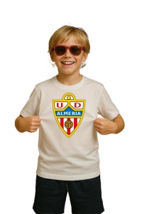 Tricou copii cu logo stema UD Almeria Spania, din bumbac 100% - Img 3