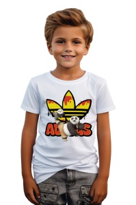 Tricou copii din bumbac 100% Kung-Fu Panda Fighter, cu imprimeu pentru copii, îmbrăcăminte confortabilă, modă copii, cadou ideal