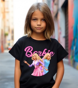 Tricou copii din bumbac 100%, personalizat cu Barbie Duo - Cadou - Img 3