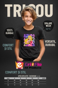 Tricou Copii din bumbac 100%, personalizat cu personajul Aurora - Img 9