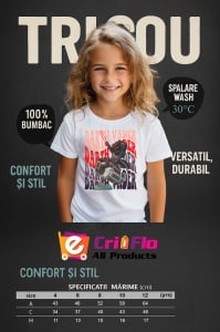 Tricou Copii din bumbac 100%, personalizat cu personajul Darth Vander - Img 4